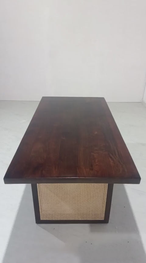 Stanley Rattan Luxury Dining Table - Mango Walnut
