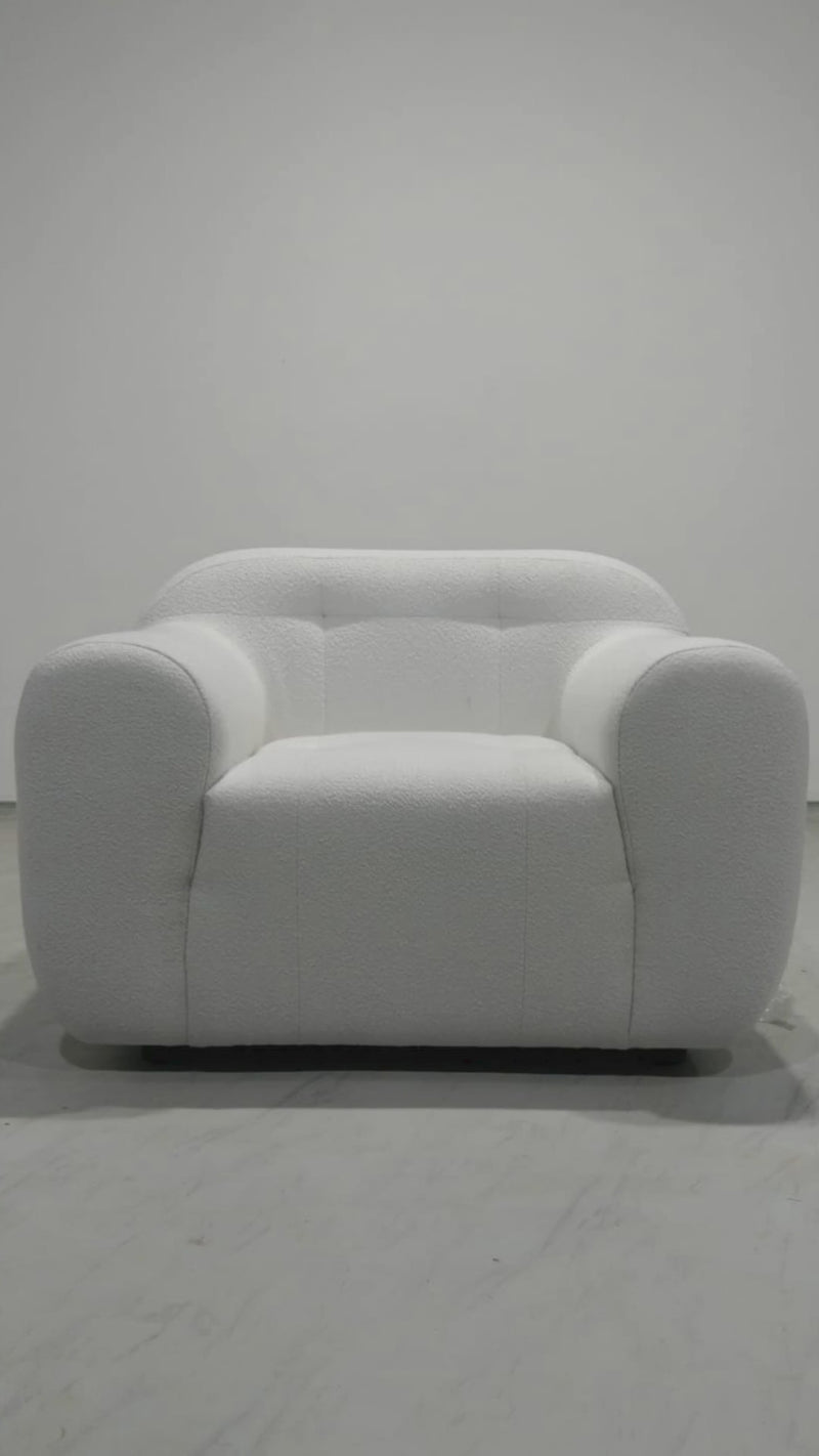 Fred Accent Chair - Lilia White Boucle