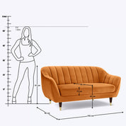 Emily Flared Arm 2 Seater Sofa - 60"