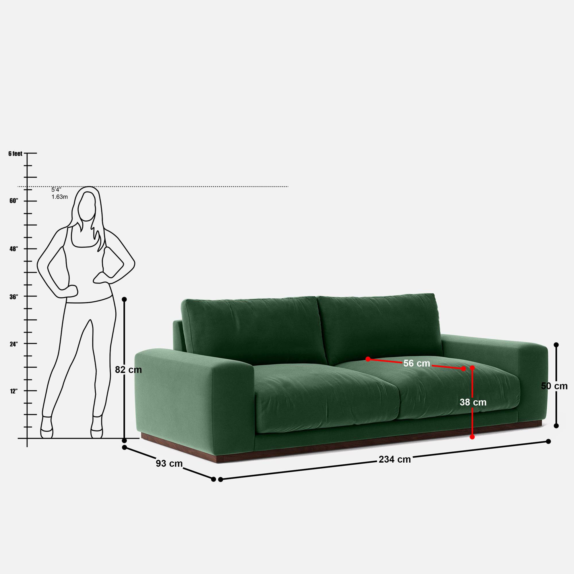 Derek 4 Seater Sofa - 92"