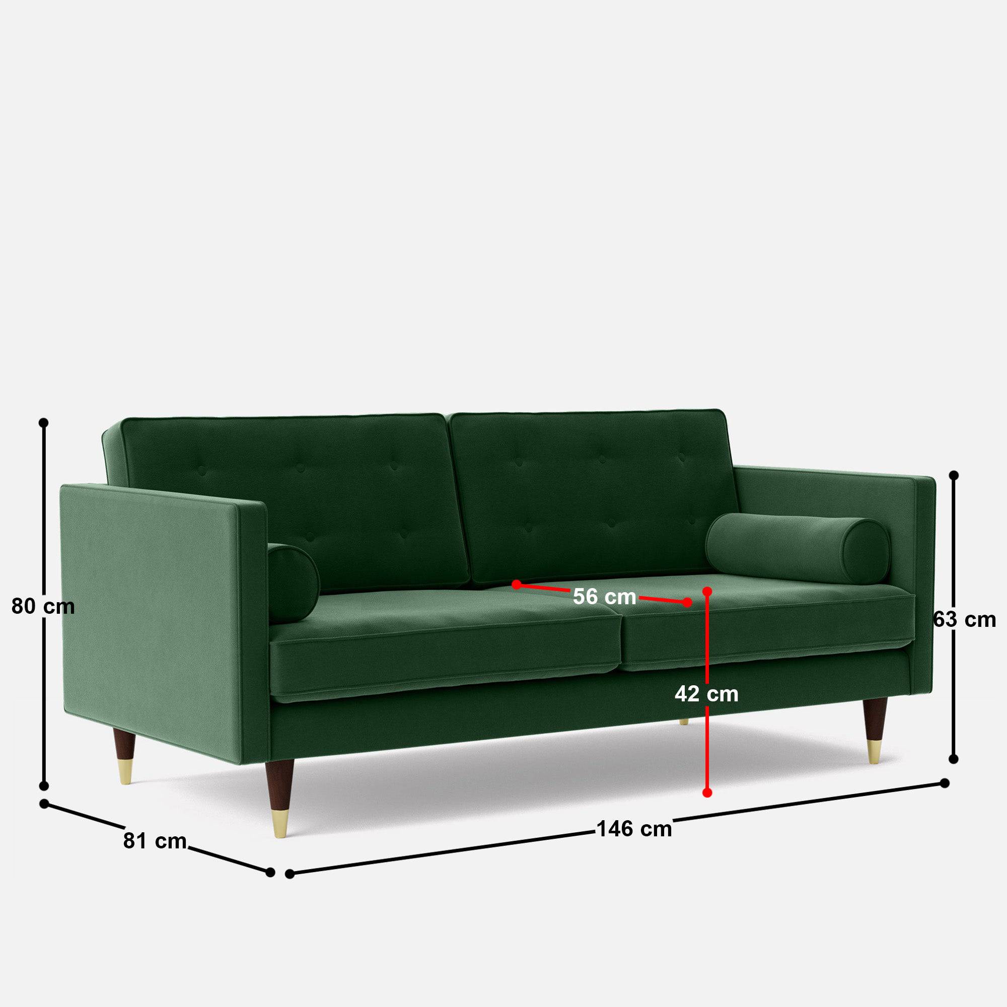 Seville 2 Seater Sofa - 57.5"