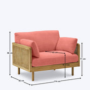 Hughes Rattan 1 Seater Sofa - 44"