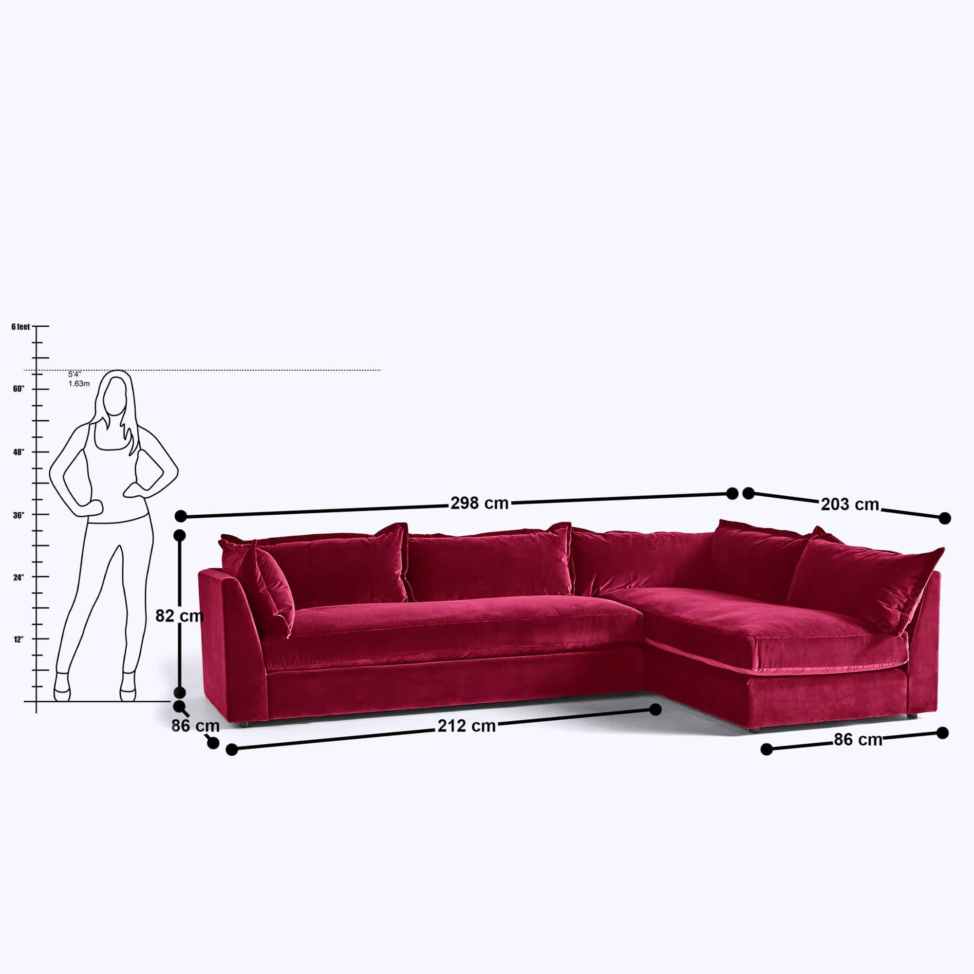 Caprice L Shape Sofa - 117"