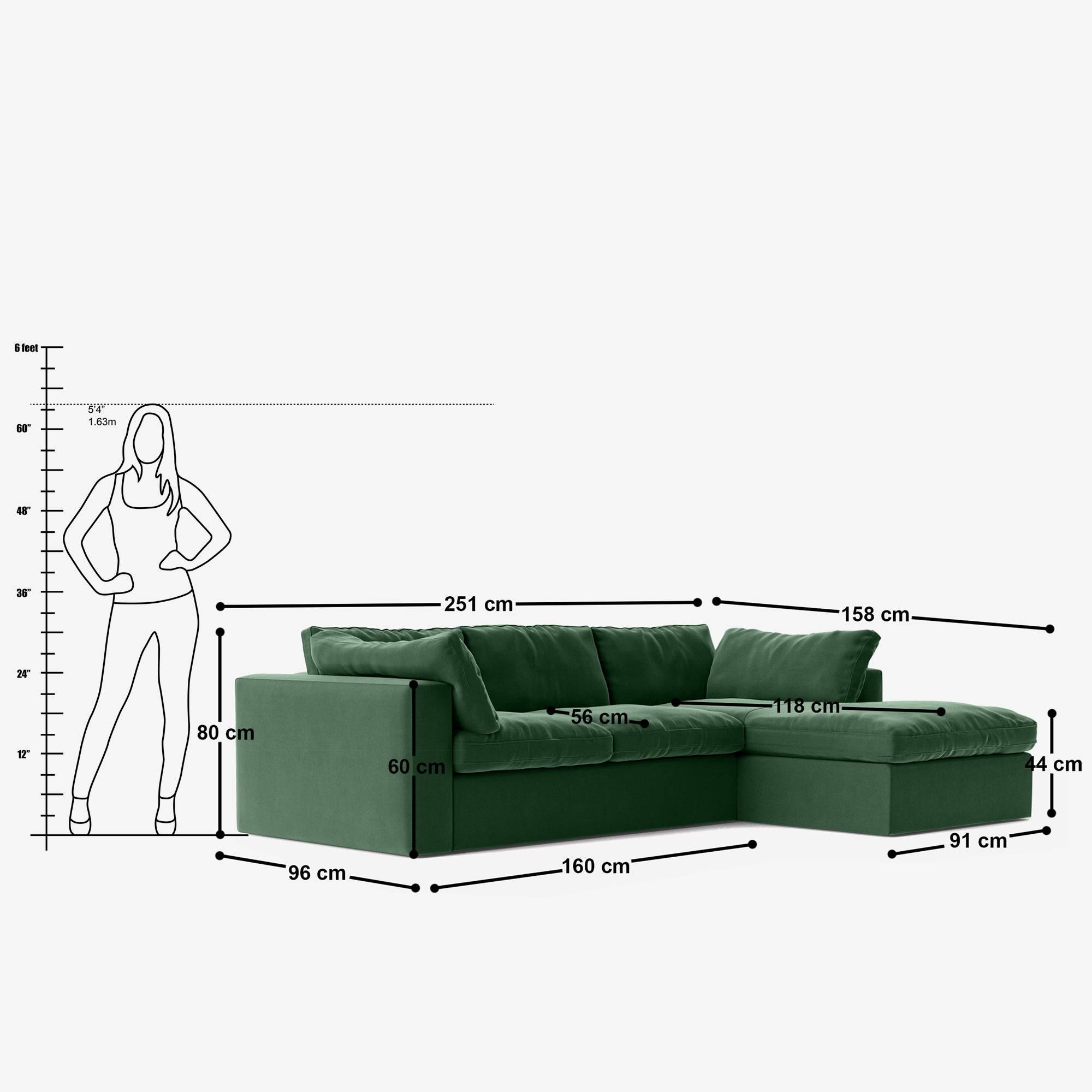 Setter L Shaped Sofa - 99"