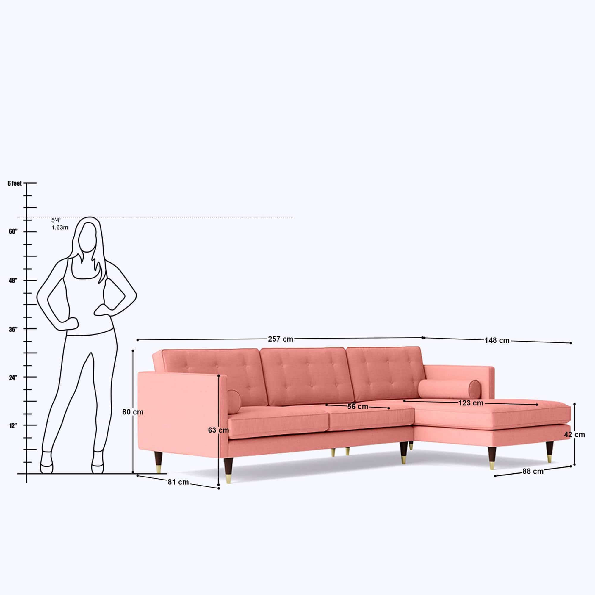 Seville L Shape Sofa - 101"