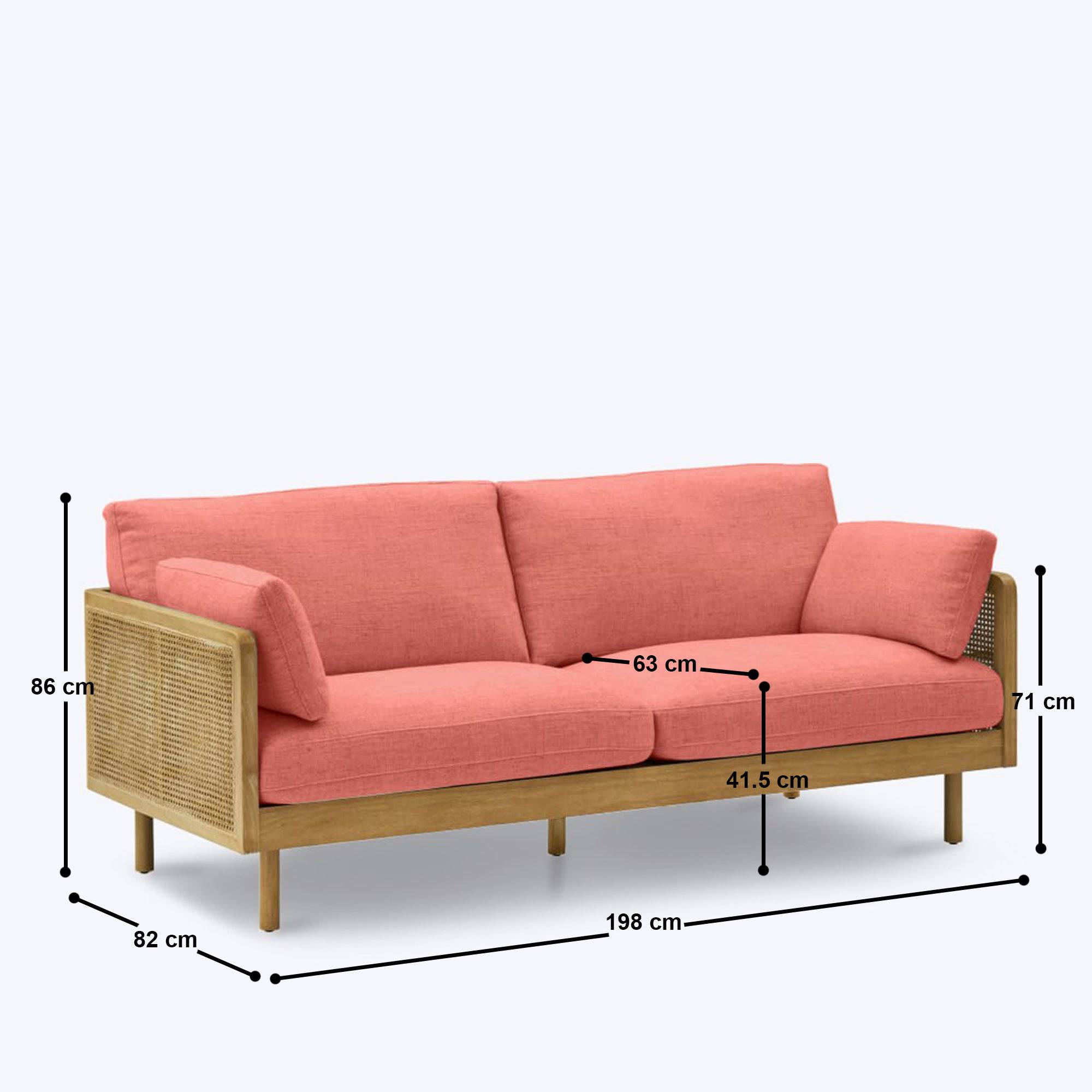 Hughes Rattan 3 Seater Sofa - 78.7"